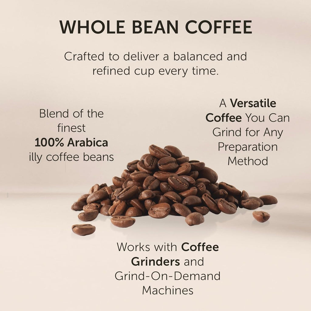 Illy Classico Whole Bean Coffee, Medium Roast, Classic Roast With Notes Of Caramel, Orange Blossom And Jasmine, 100% Arabica Coffee, No Preservatives, 8.8 Ounce Can (Pack Of 1)