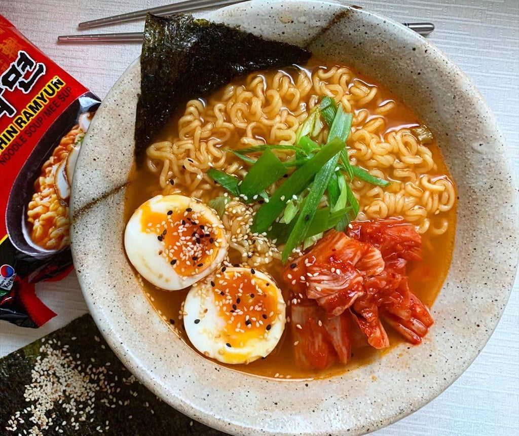 Nongshim Ramen Noodles, Gourmet Instant Ramen, Premium Microwavable Noodle Soup, Spicy Shin, Family Pack, 4.23 Ounce (Pack of 20)