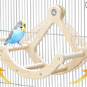 Bird Perch Toy, Interactive Rocking Parakeet Toys and Perches, Wooden Exercise Wheel Cockatiel Toys, Intelligence Puzzle Birds Enrichment Toy for Parrot, Bird Cage Accessories Perch for Budgies Conure