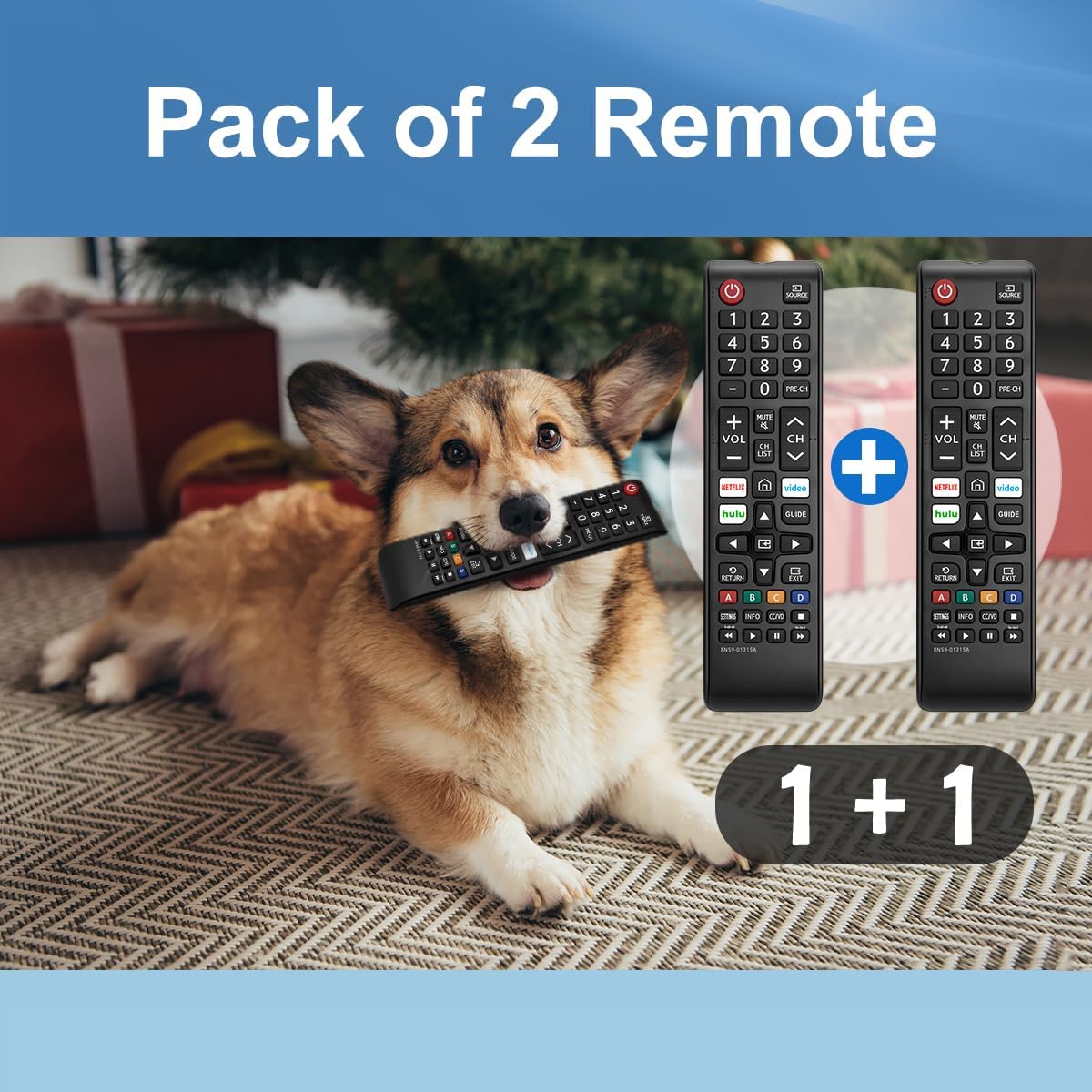 Pack of 2 New Universal Remote for All Samsung TV Remote, Replacement Compatible for All Samsung Smart TV, LED, LCD, HDTV, 3D, Series TV