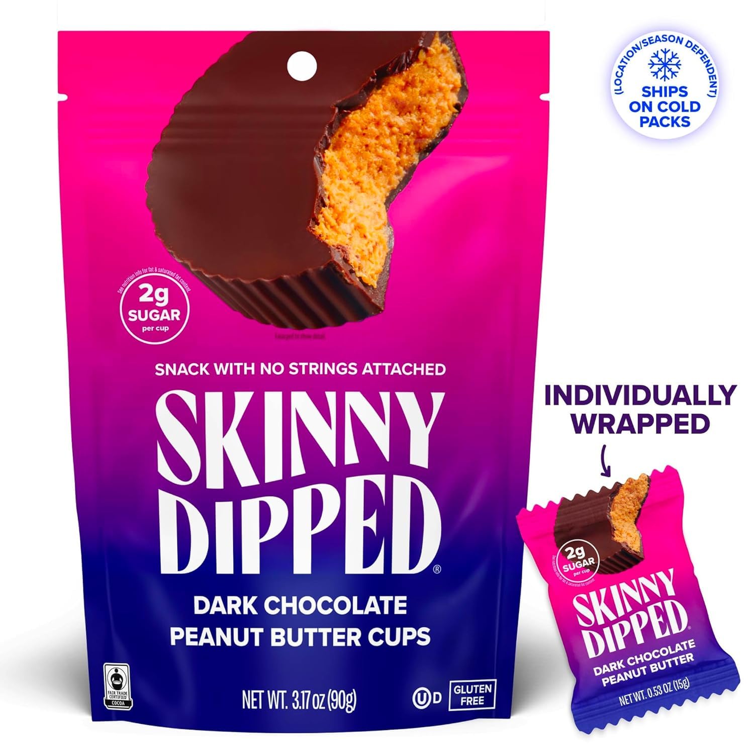 Skinnydipped Cup Pnut Btr Drk Chocolat, 3.17 oz