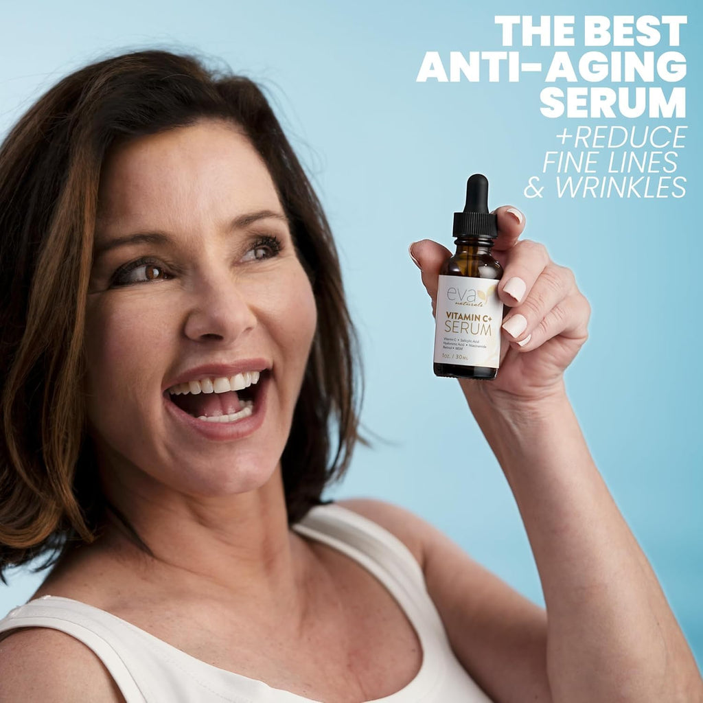 Eva Naturals Vitamin C Serum with Hyaluronic Acid - Anti-Aging, Acne & Dark Spot Care - Cart Shape