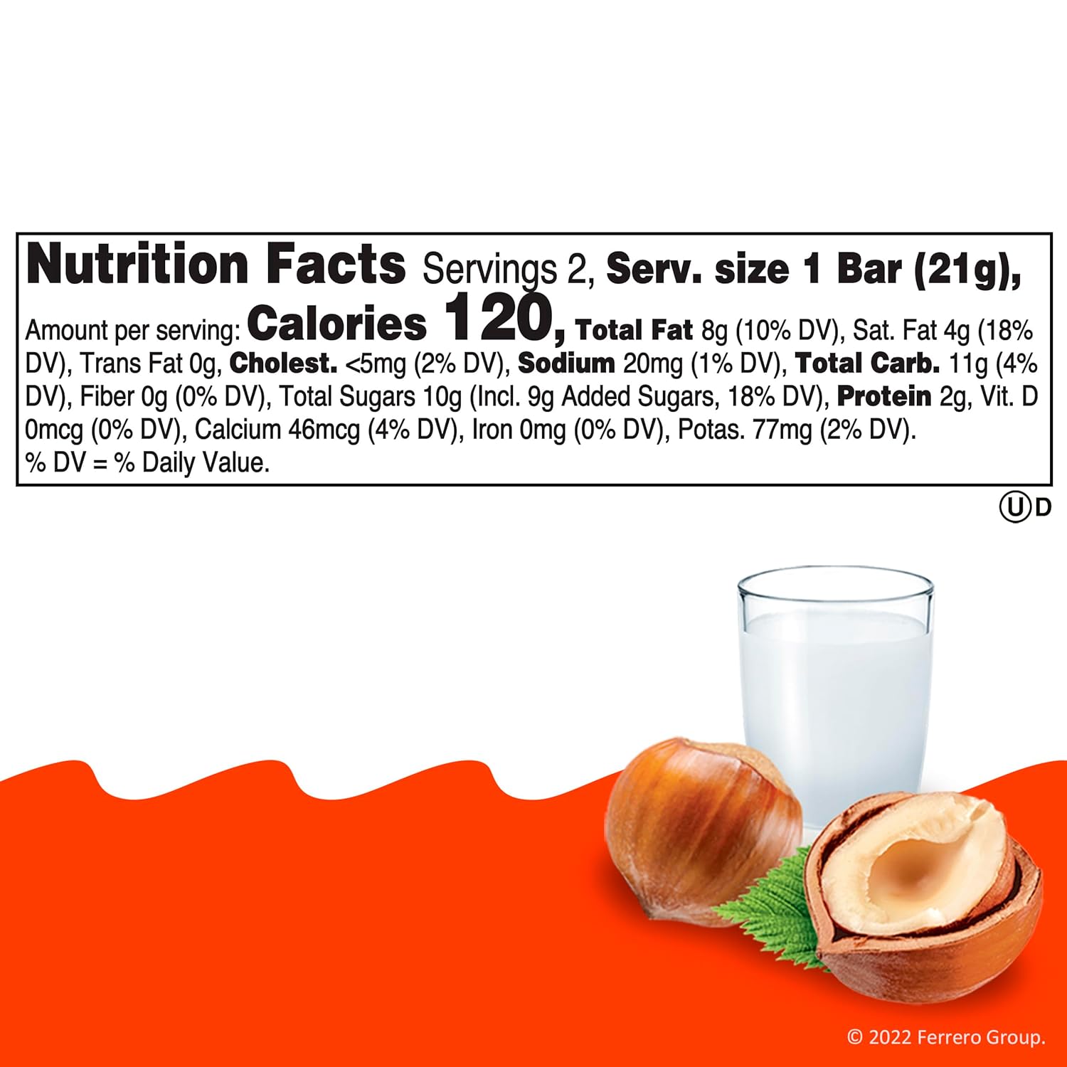 Kinder Bueno Milk Chocolate Bars with Hazelnut Cream, Bulk 20 Pack, Chocolate Candy Bars for Game Day, Football Party Supplies, Snacks for Adults, 4 Per Pack