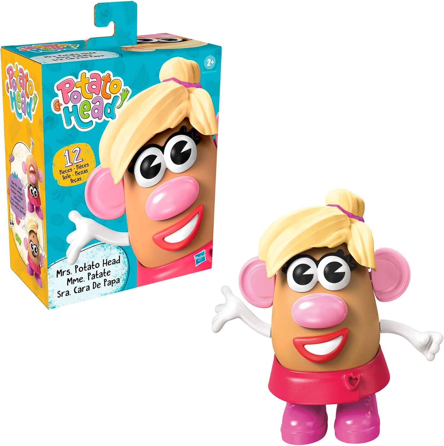 Mr. Potato Head Mrs. Potato Head Set with 12 Parts and Pieces, Toddler and Preschool Toys for 2 Year Old Boys and Girls and Up