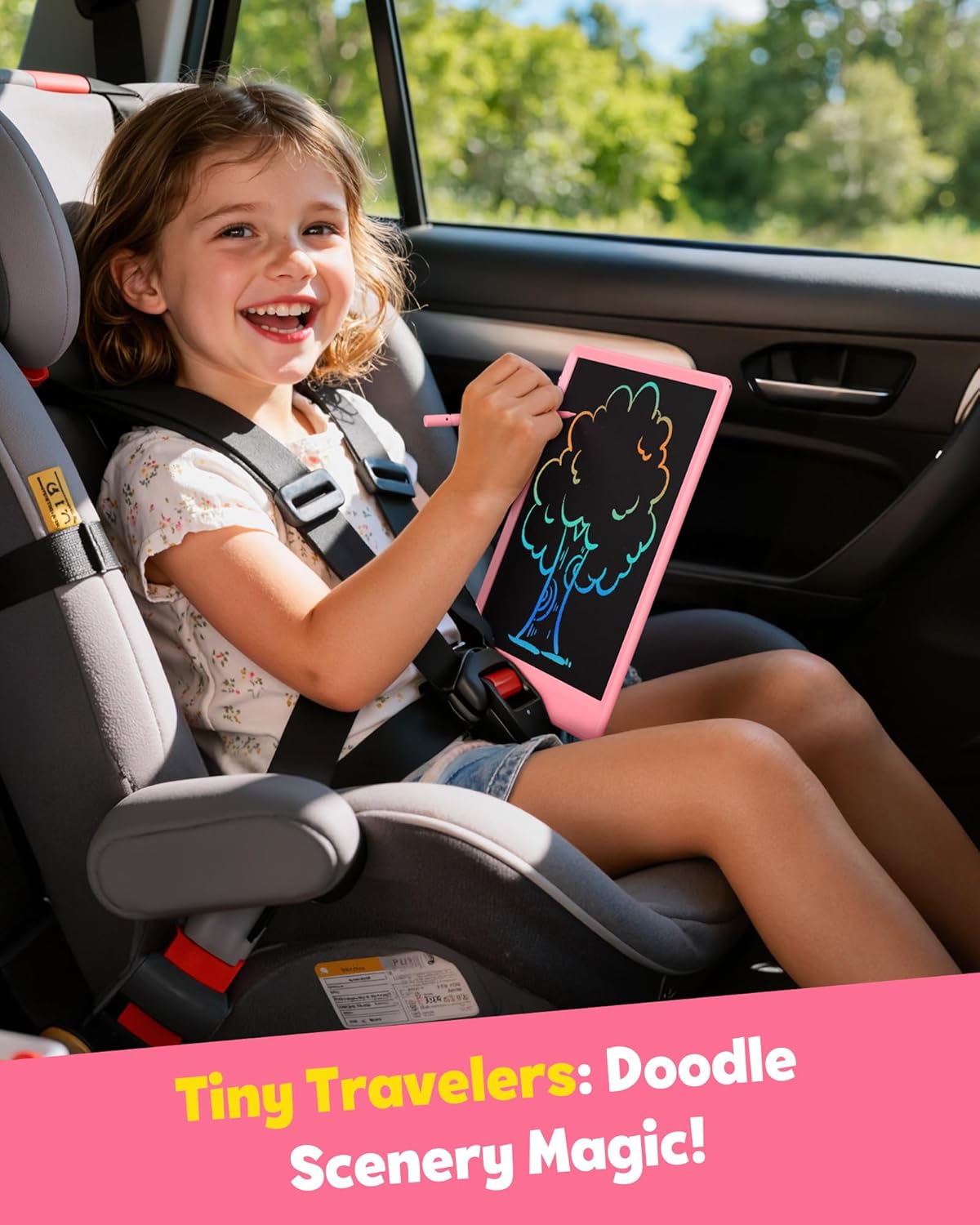 TEKFUN LCD Writing Tablet for Kids, 10-inch Coloring Drawing Pad, Mess Free Doodle Board, Gifts for Girls and Toddlers, Toys for 3 4 5 6 7 8 Year Old Boys (Pink)
