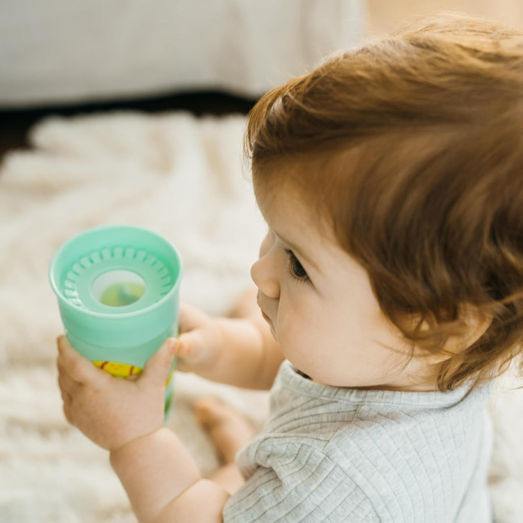 Dr. Brown's Polypropylene (PP) Milestones Cheers 360 Sippy Training Cups for Babies and Toddlers - Blue/Green - 10oz - 2-Pack - 9m+