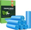 Small Trash Bags, AYOTEE 4-6 Gallon Compostable Garbage Bags, 4 Gallon Trash Bags, Unscented Leak Proof Biodegradable Bags Wastebasket Liners, Bathroom trash bags, Compost Bags (100 Counts, Blue)
