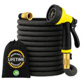 J&B XpandaHose 75ft Expandable Garden Hose – Ultra-Strong 3750D, 4-Layer Latex Core, Brass 3/4" Connectors, 10-Pattern Nozzle & Storage Bag – Lightweight, Kink-Reducing, Leak-Resistant