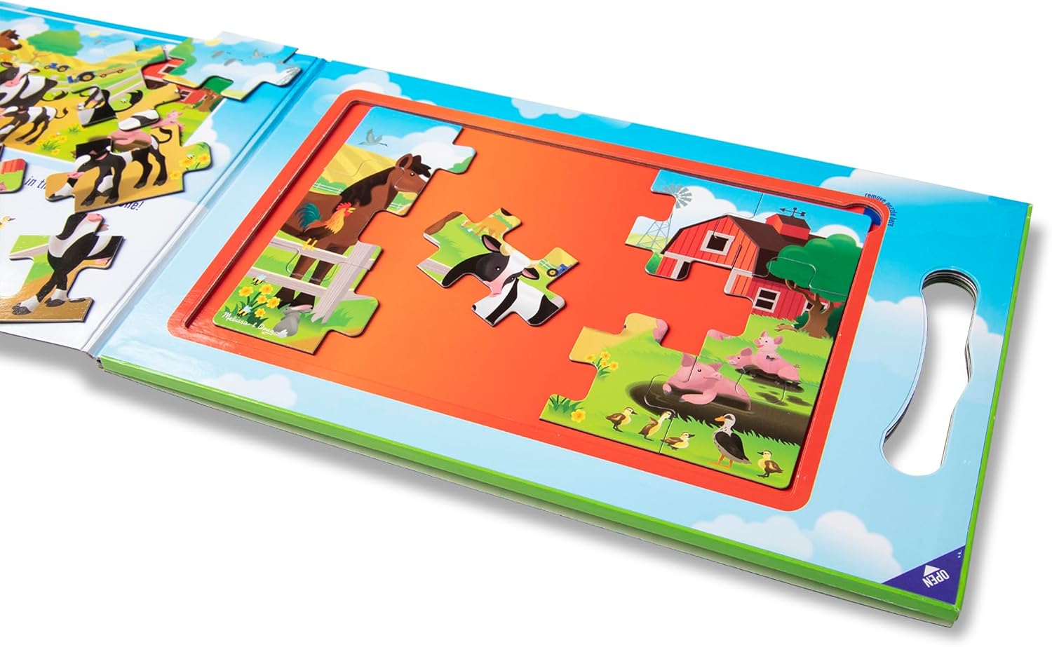 Melissa & Doug Take-Along Magnetic Jigsaw Puzzle Set – On the Farm (2 x 15 Piece) Travel Activity Toy for Preschoolers and Kids Ages 3+ - FSC Certified