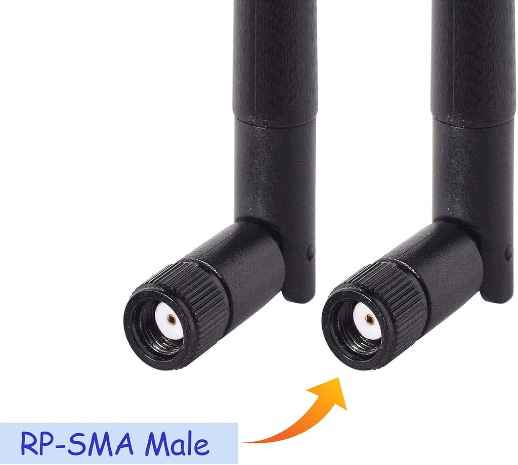 Bingfu Dual Band WiFi 2.4GHz 5GHz 5.8GHz 3dBi MIMO RP-SMA Male Bluetooth Antenna (2-Pack) for PC Computer WiFi Router Wireless Network Card USB Adapter Security IP Camera Video Surveillance Monitor
