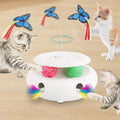 Cat Toys for Indoor Cats, 3-in-1 Interactive Cat Toy Automatic Kitten Toys with Fluttering Butterfly, Ambush Feather and Track Balls, Smart Sensor Wake-Up,USB Powered, Exercise & Boredom Relief