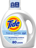 Tide Free & Gentle Liquid Laundry Detergent, 105 fl oz, 80 Loads, HE Compatible