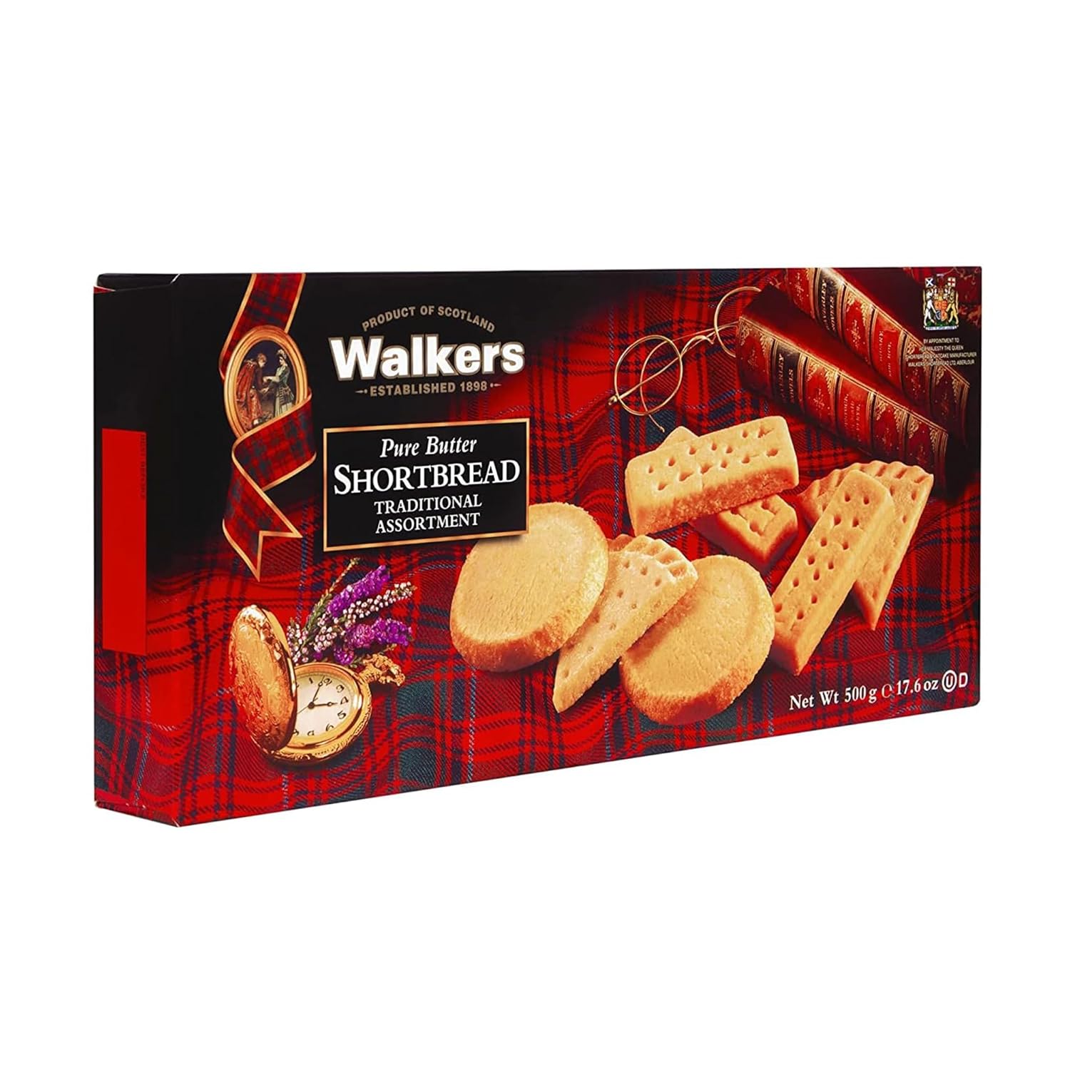 Walker's Shortbread Traditional Assortment, Pure Butter Shortbread Cookies, 17.6 Oz Box
