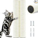 Cat Scratching Post Replacement Pole, 2 PCS 15.7in Cat Tree Replacement Post, Natural Sisal Cat Tree Replacement Parts with M8 Screws, Cat Scratch Post for Refurbishment (15.7in/40cm)