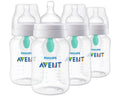 Philips Avent Anti-Colic Baby Bottle with AirFree Vent, 9oz, with Flow 2 Nipples, 1m+, 4pk, Clear, SCY703/04