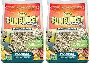 Higgins 2 Pack of Sunburst Gourmet Blend Parakeet Food, 2 Pounds Each, with Protein Egg Food