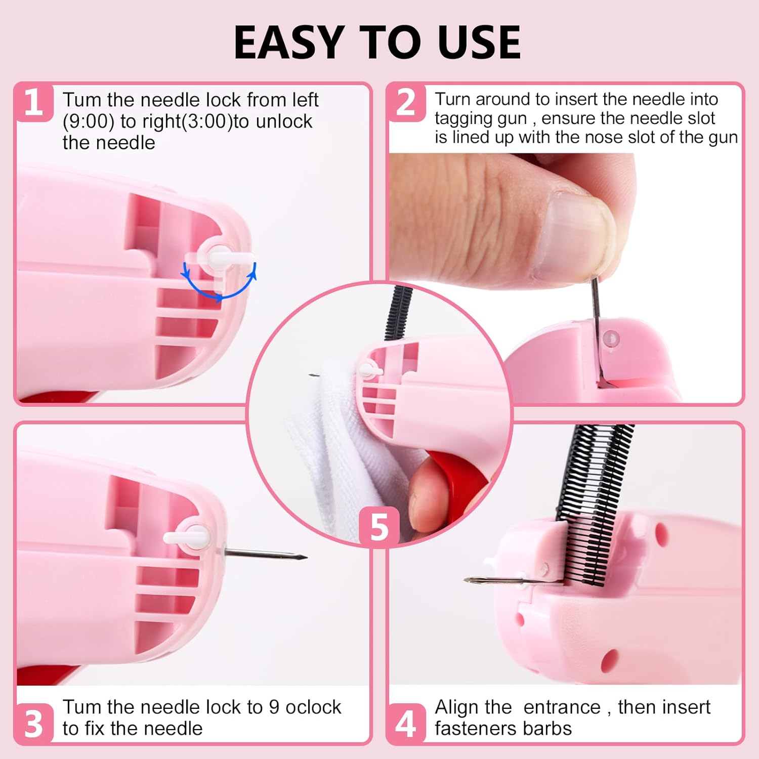 Stitch Gun with 6 Fine Needles,4000 Pcs Micro Fasteners(2000 White & 2000 Black).Quick Clothing Fixer Stitch Gun for Clothes Quick Stitchy Sewing Gun Clothing Tag Gun for Clothes