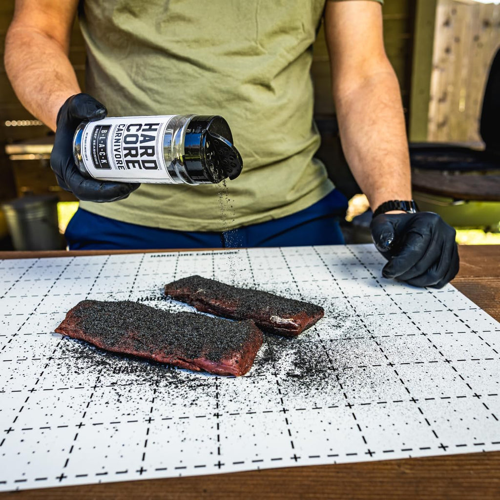Hardcore Carnivore Black: Activated Charcoal Meat Seasoning Rub (13 oz Shaker) Texas-Made, Blend for Steak, Brisket, Burgers, BBQ, Grilling and Smoking