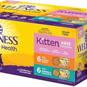 Wellness Complete Health Pate Variety Pack Kitten Canned Wet Cat Food, Natural, Protein Rich, Grain Free, Whitefish and Chicken Recipes, 3 oz, Pack of 12 Cans