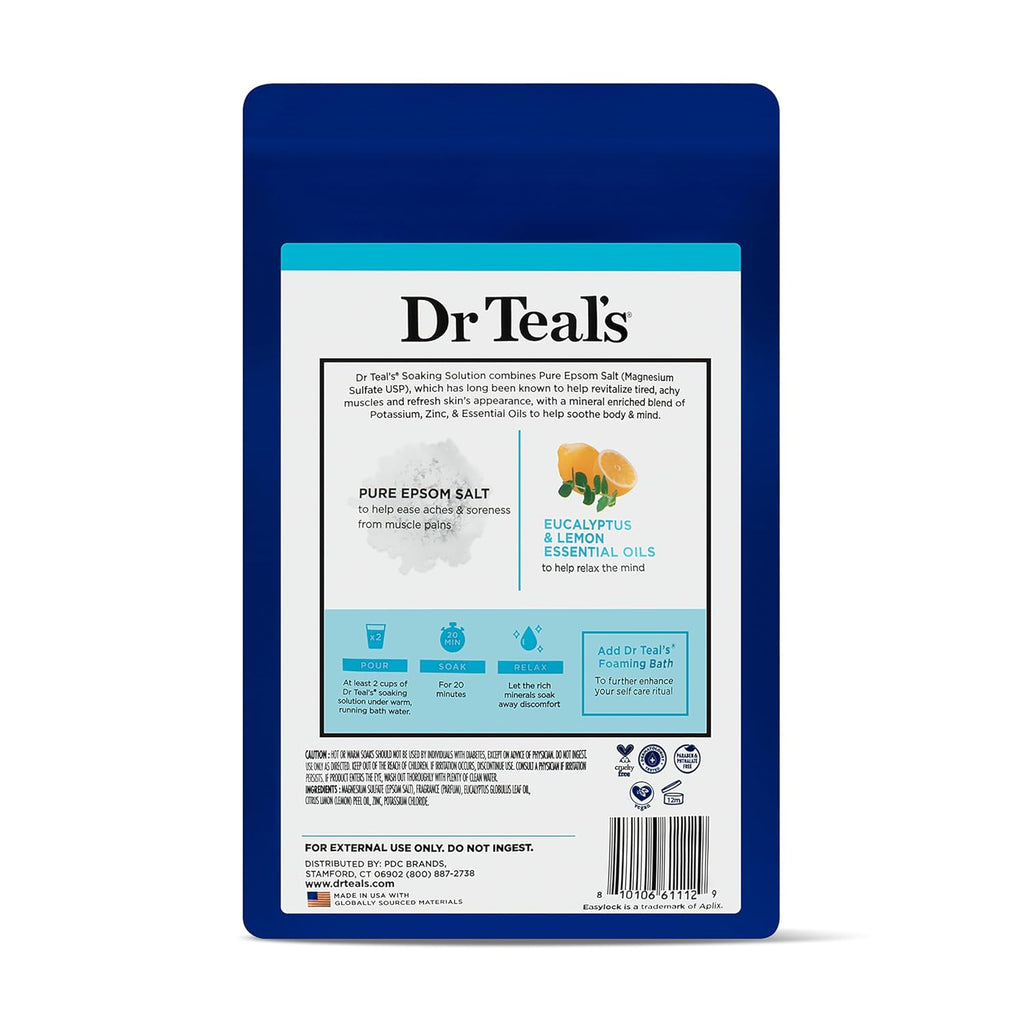 Dr Teal's Pure Epsom Salt, Restorative Minerals with Magnesium, Potassium & Zinc, 3 lbs