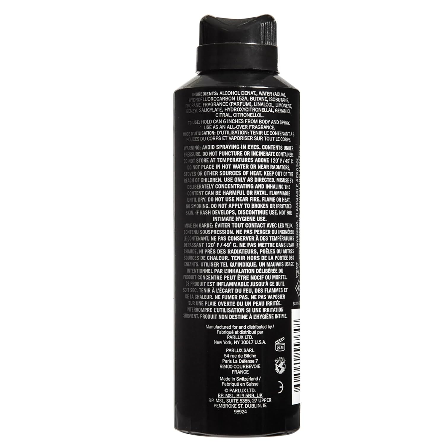 Kenneth Cole Black Body Spray for Men, 6.0 Fl Oz