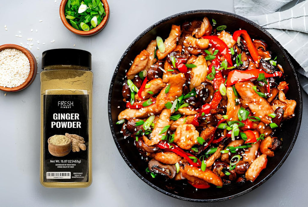 Fresh Finest Ginger Powder - 15.97oz (453G) - Pure Ground Ginger Root for Culinary & Health Benefits, Packed in a Premium Container