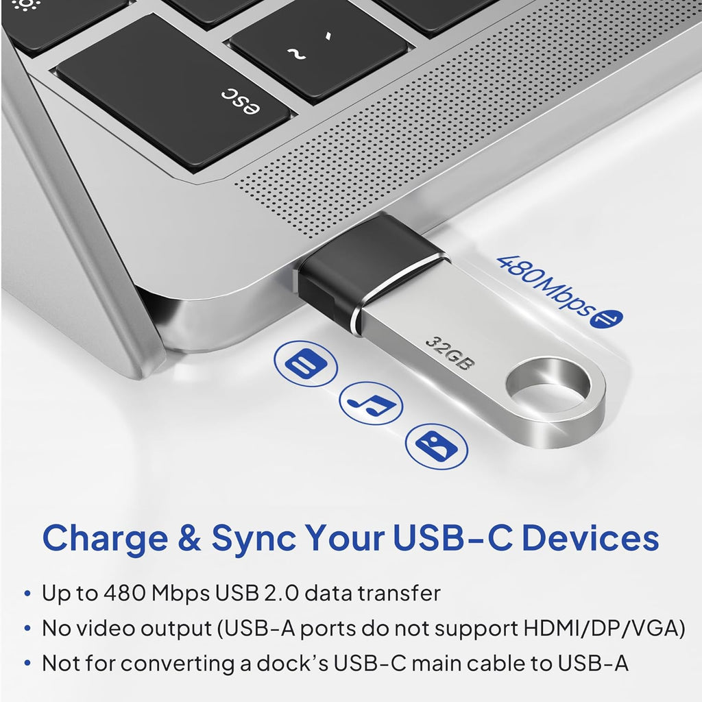 Elebase USB to USB C Adapter for iPhone 17 4Pack,USBC Female to A Male Car Charger Adapter,Type C Converter Apple 16 Pro Max 15 14 Plus,iWatch Watch 11 10 Se Ultra 3,iPad Air,Samsung Galaxy S25,Black