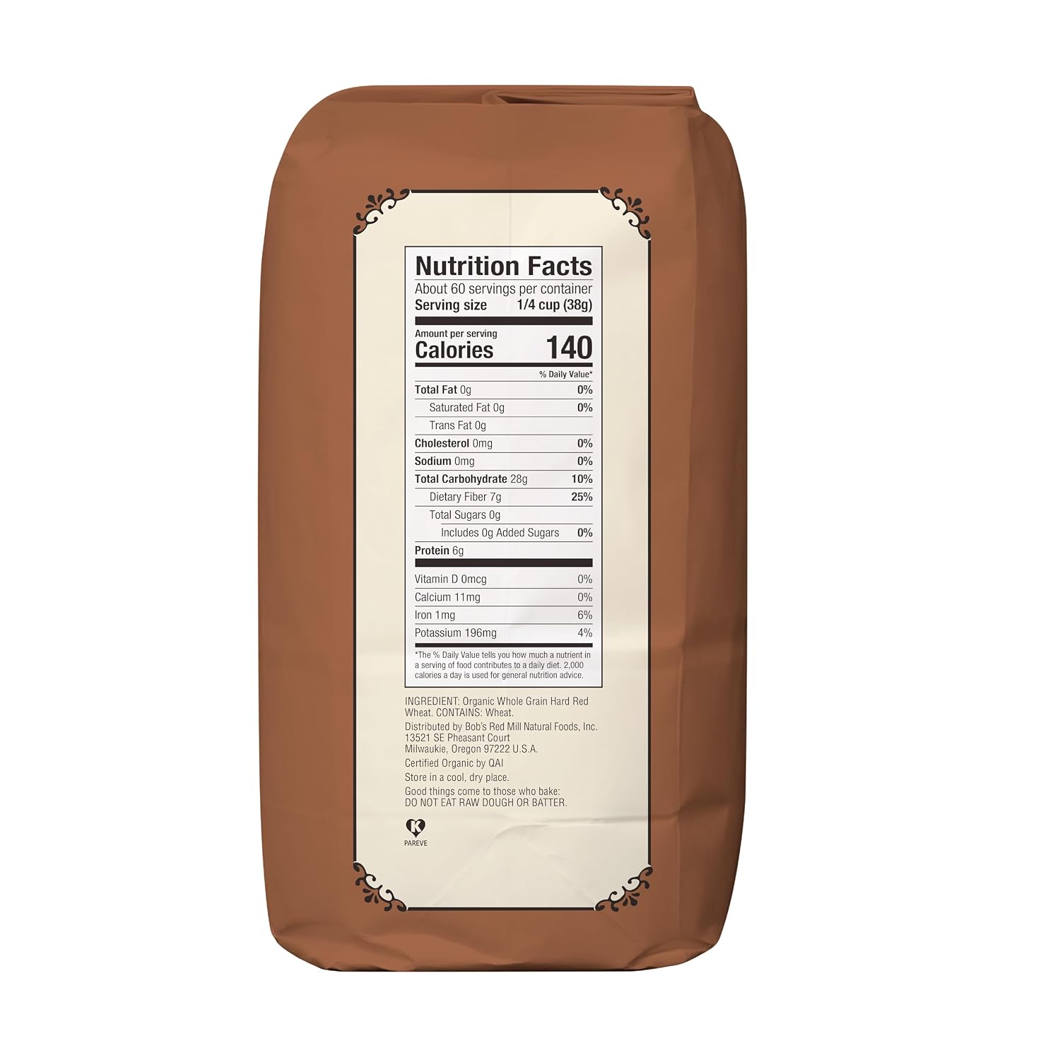Bob's Red Mill Organic Whole Wheat Flour, 5lb (Pack of 1) - Non GMO, Whole Grain, Vegan, Kosher