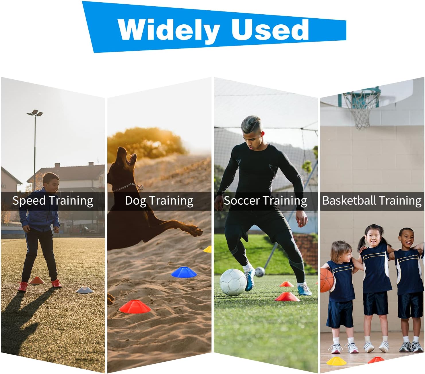 25/50/100pcs Disc Cones, Agility Soccer Cones with Carry Bag and Holder, Soccer Cones for Sports Training, Football, Soccer, Basketball, Coaching, Practice Equipment, 5 Color