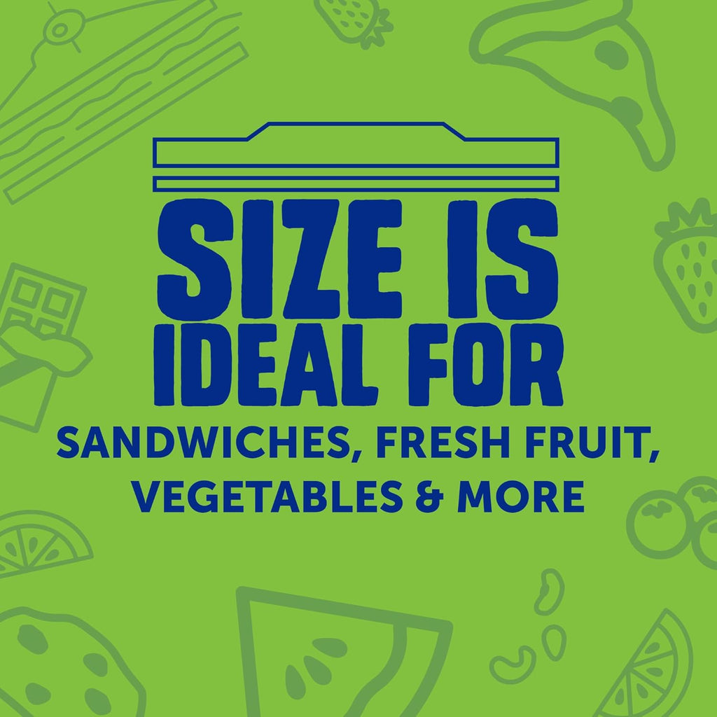 Ziploc XL Sandwich and Snack Bags with EasyGuide Texture, Plastic Storage Bags with Grip 'n Seal Technology, 90 Bags Total
