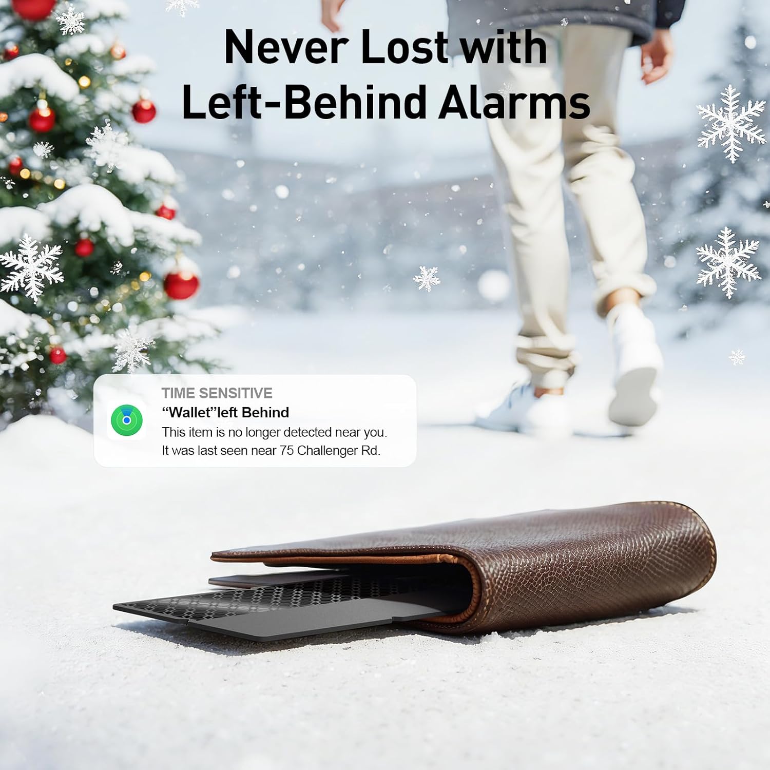 Apple MFi Certified (iOS Only) Bluetooth Tracker Smart Card for Apple Find My iPhone Wallet GPS Tracker, 5-10 Years Staying Power, Keys Finder and Item Locator for Keys, Bags, Passport