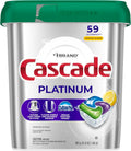 Cascade Platinum Dishwasher Pods, Dishwasher Detergent, Dish Detergent Soap, Lemon, 59 Count