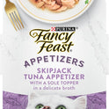 Purina Fancy Feast Appetizers Lickable Grain Free Wet Cat Food Topper Skipjack Tuna Appetizer with Sole - (Pack of 10) 1.1 oz. Trays
