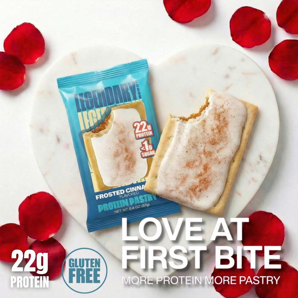 Legendary Foods 22g Protein Pastry 0g Added Sugar, Low Carb, Gluten Conscious, Keto Snack, Ideal for Glucose Management, Includes Whey Protein Isolate, 8 Pack Frosted Cinnamon