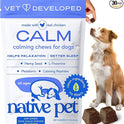 Native Pet Calming Chews for Dogs - Promotes Calming Effect, Supports Emotional Balance & Reduces Hyperactivity - Hemp Seed, Melatonin for Dogs, L-Theanine & Casein - 30 Chews