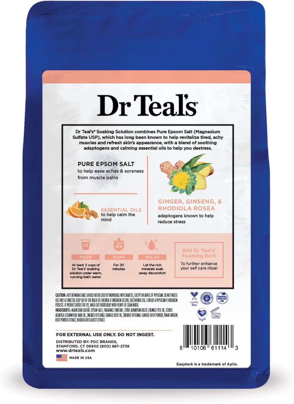 Dr Teal's Pure Epsom Salt, Stress Relief with Essential Oils, 3 lbs
