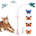 Potaroma Interactive Spinning Butterfly Cat Toy Wand – Rechargebale Electric Touch Activated Cat Teaser with Suction Cup Self-Play & Handheld Mode for Indoor Kittens, Durable Automatic Play Toy