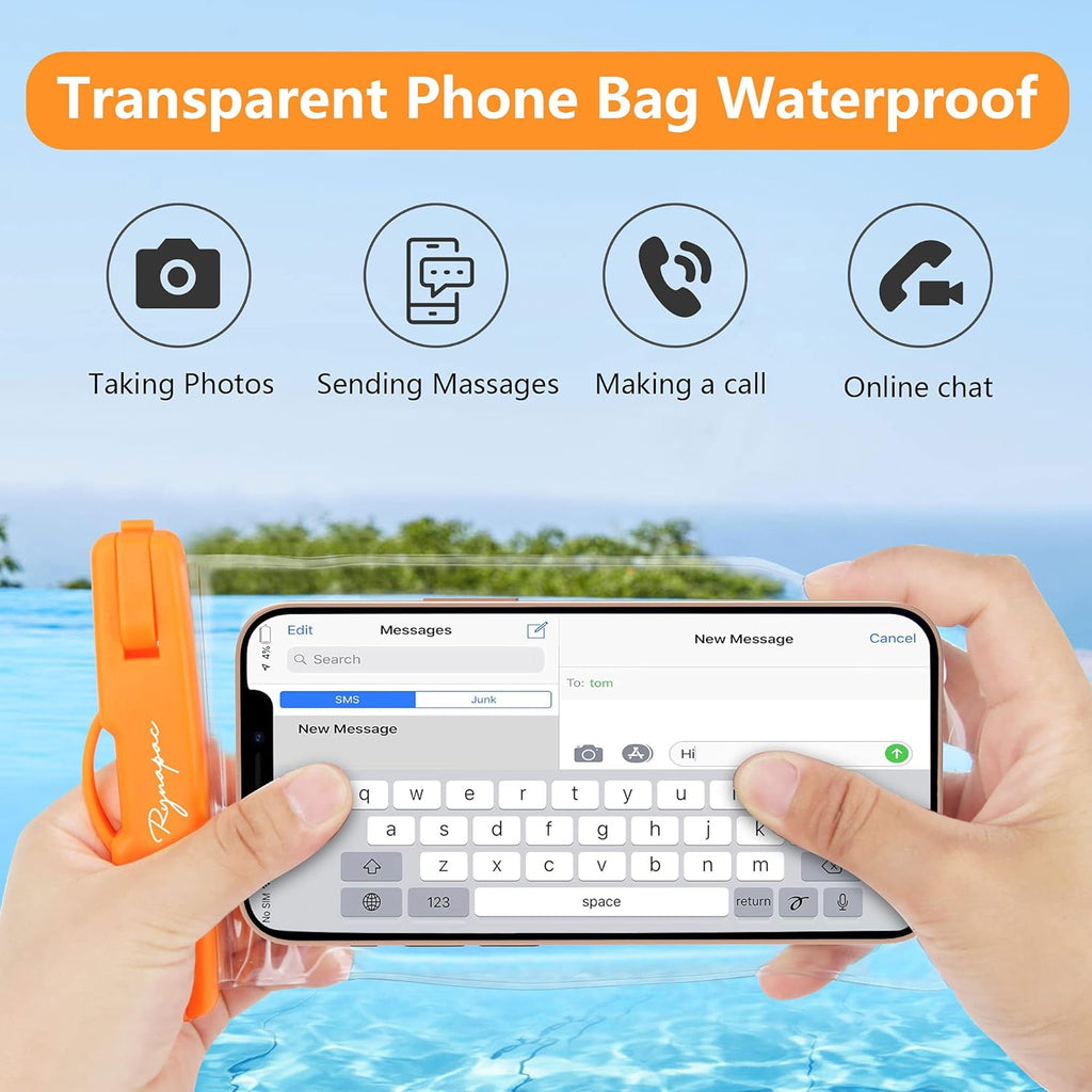 Waterproof Phone Pouch Bag - 7.5in Water Proof Cell Phone Case for Beach Travel, IPX8 Dry Bag with Lanyard for iPhone 16 15 14 Pro Max Galaxy S25+ S24+, Cruise Ship Essentials 2025