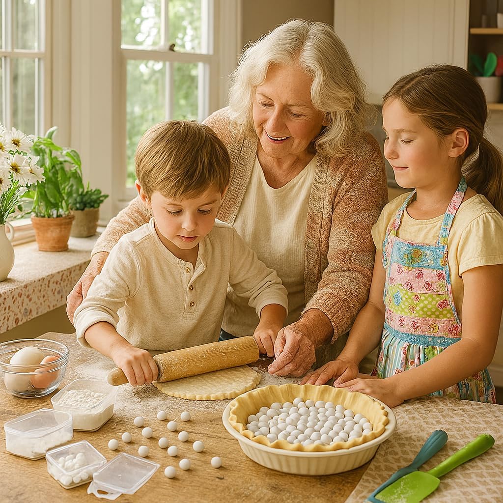 Mrs. Anderson's Baking Ceramic Pie Crust Weights, 135 Count, Natural Stoneware, For Blind Baking Pie Crusts And Tart Shells With Even Baking Results