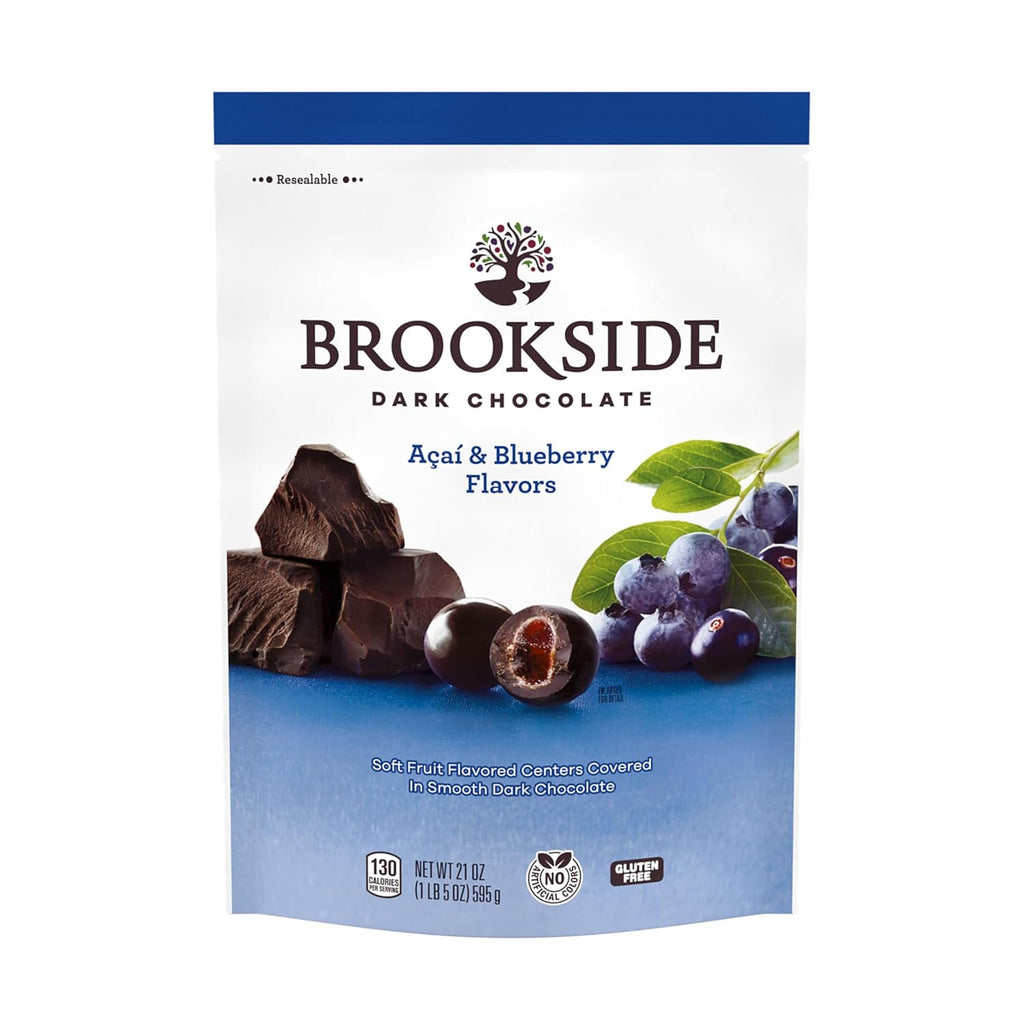 BROOKSIDE Dark Chocolate, Acai and Blueberry Flavored Snacking Chocolate Bag, 21 oz