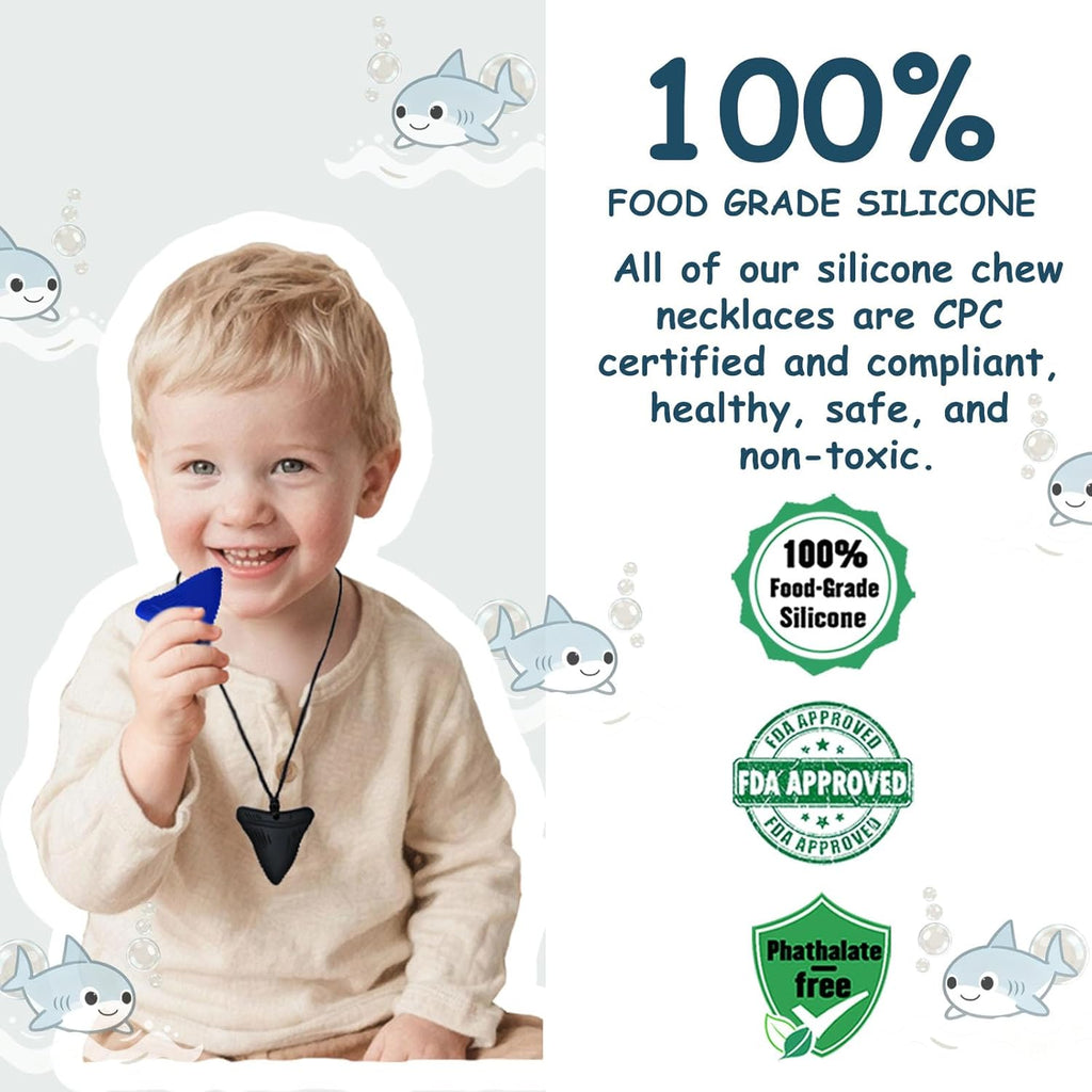 Chew Necklaces for Sensory Kids, 6 Pack Chewy Necklace Sensory Toys for Autism, ADHD, Anxiety- Silicone Teething Necklace Oral Chew Toys for Boys Girls Adults Chewer Reduces Chewing Fidgeting