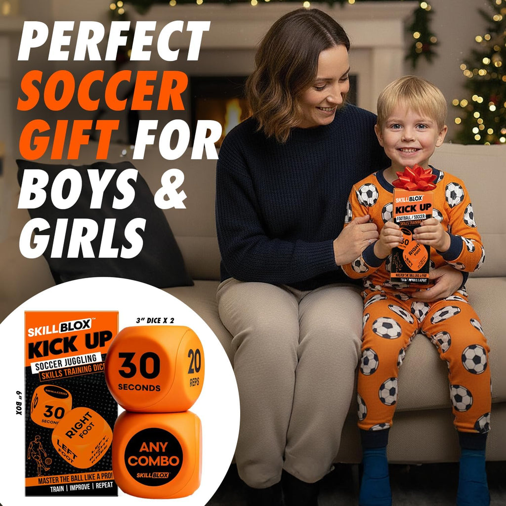 Soccer Kick Up Training Dice (2 pcs) - Soccer Gifts for Boys 8-12 Juggling Skills Game - Training Equipment Accessories (Kick UP DICE)