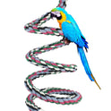 94.4inch Length Colorful Cotton Bendable Rope Perch Swing Bird Chew Toys  Parrots Cage Toys with Bell Swing Climbing Standing Bungee Bird Toys for Regular to Big Size Birds