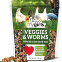 Love My Girls: Chicken Snacks - Veggies & Worms - 5lb Bag - Global Harvest, Gourmet Multi-Grain Treats, Corn-Free, Nutritious & Protein Rich Mealworms