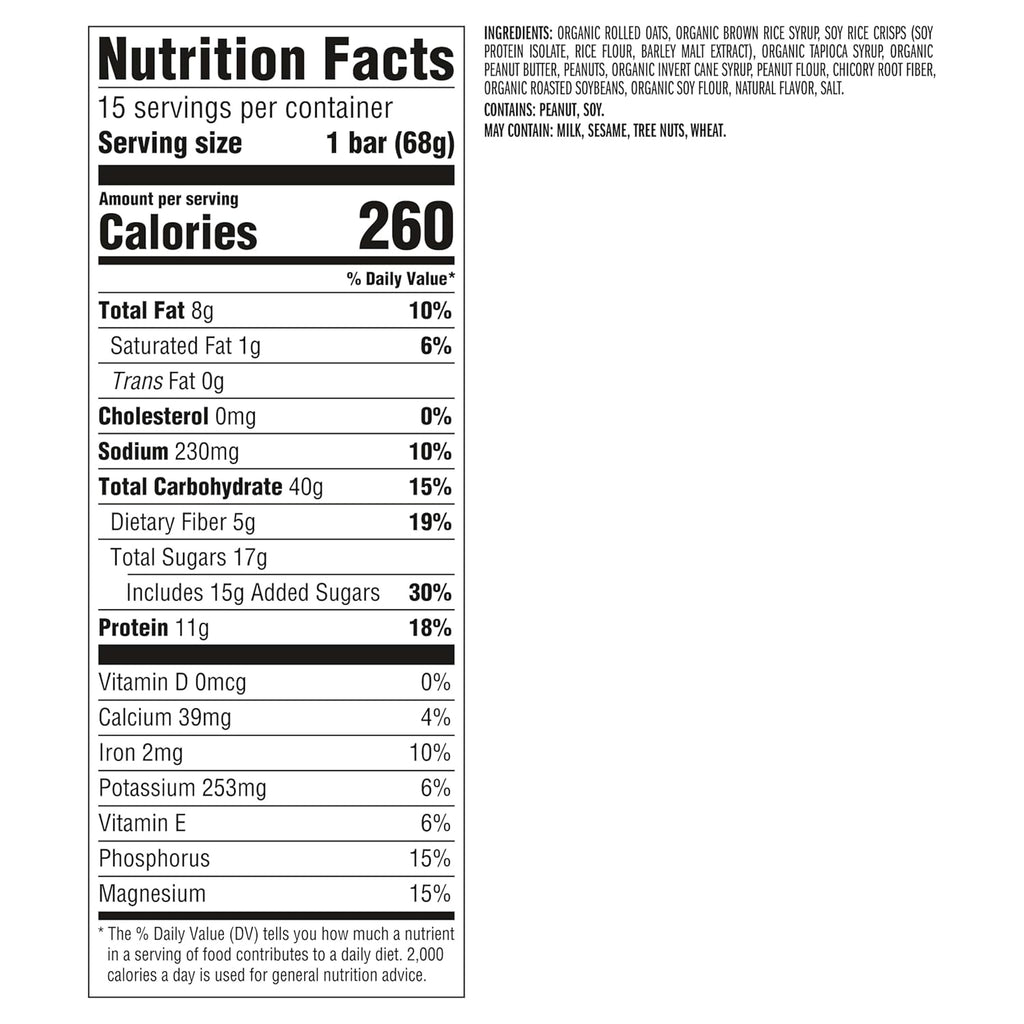 CLIF BAR - Energy Protein Bars - Crunchy Peanut Butter - Made with Organic Oats - Energy Bars - Non-GMO - (15 Pack)