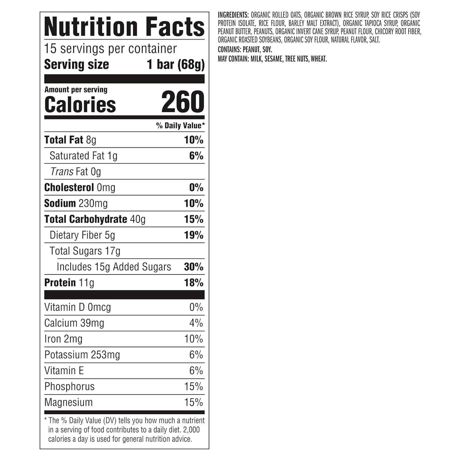 CLIF BAR - Energy Protein Bars - Crunchy Peanut Butter - Made with Organic Oats - Energy Bars - Non-GMO - (15 Pack)