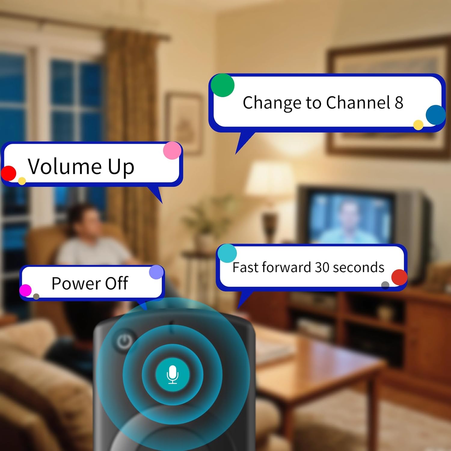Replacement Remote for All Fire Series, TV Stick (HD, 4K, 4K Max, Lite), TV Cube and Omni, Insignia, Toshiba, Smart TVs, with Voice Control