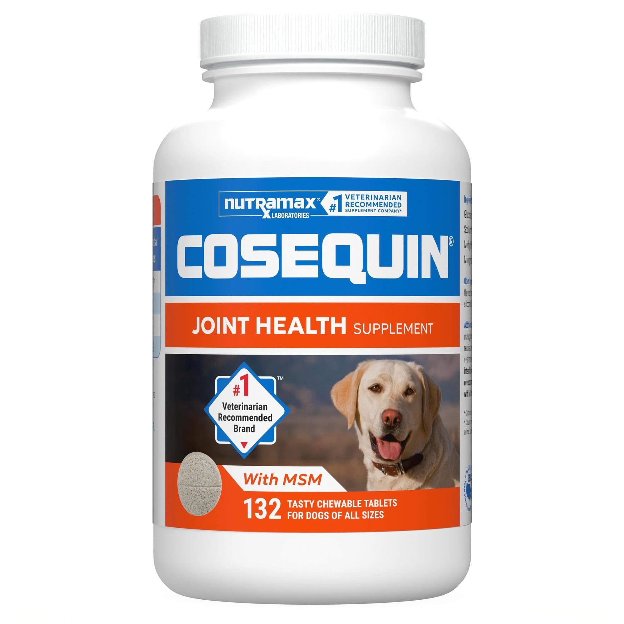 Nutramax Cosequin Joint Supplement for Dogs, Chewable Tablets, 132ct | Glucosamine + Chondroitin for Dogs with MSM, Supports Healthy Joints, All Breeds & Sizes, All Ages