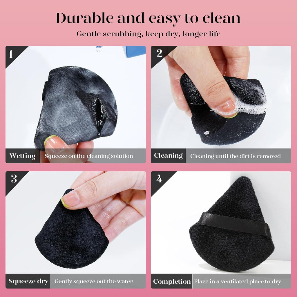 BEAKEY 12pcs Triangle Powder Puffs for Loose Powder & Foundation Makeup