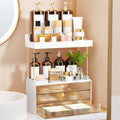 3 Drawers Makeup Organizer - 5 Tier Bathroom Counter Organizers and Storage, Versatile Perfume Vanity Organizer, Ideal for Cosmetic, Large Skincare, Face Mask, Office Supplies, Amber